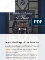 Spag Samurai Training: Grammar - Parts of Speech