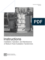 Instructions: Installation, Operation, and Maintenance of Medium Power Substation Transformers