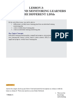 Lesson 3: Guiding and Monitoring Learners in The Different Ldms