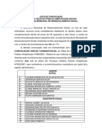 Lista de Convocação SMDS Processo Seletivo Oficial