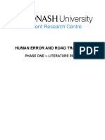 Human Error and Road Transport Phase One A Framework For An Error Tolerant Road Transport System