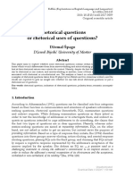 Rhetorical Questions or Rhetorical Uses of Questions?: Džemal Bijedić University of Mostar