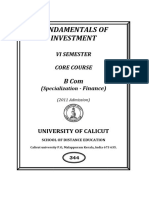 BCom Finance Fundamentals of Investment