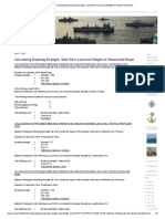 Calculating Breaking Strength, Safe Work Load and Weight of Hawserlaid Ropes