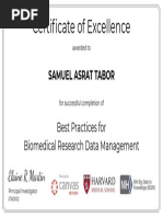 Certificate of Excellence: Samuel Asrat Tabor