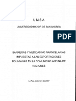 Dip-Trib-004 Barreras y Medidas No Arancelarias Impuestas A Las Exportaciones Bolivianas en La Comunidad Andina de Naciones