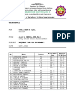 Transmittal of Step Increment