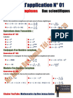 Série D'application N 01 Nombres Complexes (Bac Scientifiques)