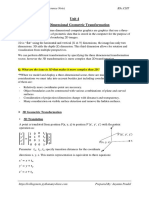 Unit 4 Three-Dimensional Geometric Transformation