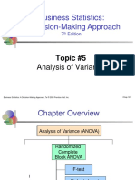 Business Statistics: A Decision-Making Approach: Analysis of Variance