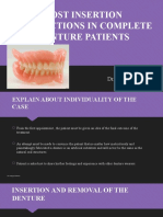 Post Insertion Instructions in Complete Denture