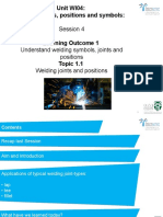 Session 4: Unit WI04: Welding Joints, Positions and Symbols