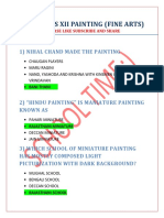 MCQ Class Xii Painting
