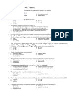 SCH 3U Final Exam: Practice: Identify The Letter of The Choice That Best Completes The Statement or Answers The Question