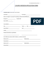 Thanksgiving Church Mission Application Form: Personal Data