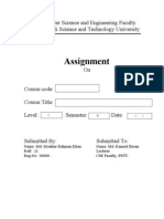 Assignment: Computer Science and Engineering Faculty Patuakhali Science and Technology University