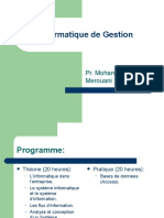 Informatique de Gestion: Pr. Mohamed El Merouani