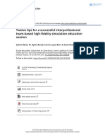 Twelve Tips For A Successful Interprofessional Team-Based High-Fidelity Simulation Education Session