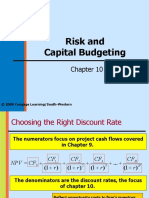 Risk and Capital Budgeting: © 2009 Cengage Learning/South-Western