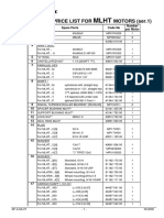 Spare Parts Price List For MOTORS (Ser.1) : Item Spare Parts Code No Number Per Motor 1 2 3 4