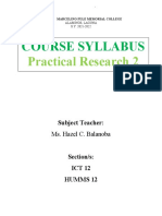 Course Syllabus: Practical Research 2