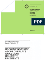 IRC SP 17-1977 Recommendations About Overlays On Cement Concrete Pavements