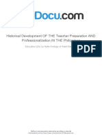 Historical Development of The Teacher Preparation and Professionalization in The Philippines