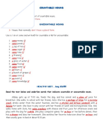 Nouns You Nouns That Normally: Can Count. A / An Have A Plural Form. Can't Count. Don't Have A Plural Form