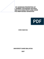 Study of Adhesion Properties of Natural Rubber, Epoxidized Natural Rubber, and Ethylene-Propylene Diene Terpolymer-Based Adhesives