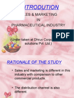 Sales & Marketing IN Pharmaceutical Industry: Introdution