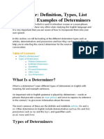 Determiner: Definition, Types, List and Useful Examples of Determiners