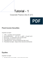 Tutorial - 1: Corporate Finance (Sec E & F)