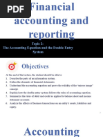 Topic 2. Accounting Equation and Double-Entry System