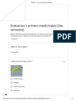 Evaluación 1, Primero Medio Inglés (2do Semestre)