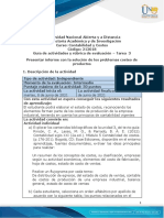 Guía de Actividades y Rúbrica de Evaluación - Unidad 3 - Tarea 3 - Presentar Informe Con La Solución de Los Problemas Costeo de Productos