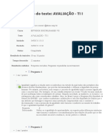 Avaliação - Ti I - Estudos Disciplinares Vii