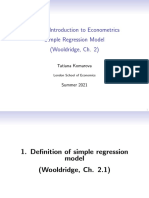 EC212: Introduction To Econometrics Simple Regression Model (Wooldridge, Ch. 2)