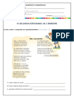 Prova 1 - 2º Ano 1º Bimestre 1