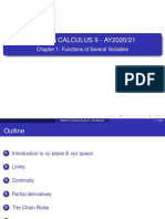 MATH1.3 CALCULUS II - AY2020/21: Chapter 1: Functions of Several Variables