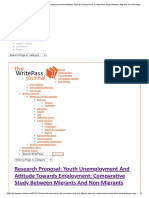 Research Proposal: Youth Unemployment and A Tude Towards Employment: Compara Ve Study Between Migrants and Non-Migrants