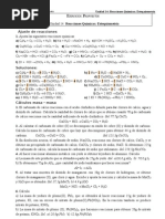 Unidad 14 Reacciones Químicas. Ejercicios Propuestos