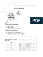 Audio Amplifier X1 (UQA With Y91) : Connector Part Information