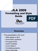 Formatting and Style Guide