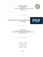 Students' Perspective On The New Normal: Modular Distance Learning in EVRSHS S.Y. 2021-2022