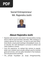 Social Entrepreneur Mr. Rajendra Joshi