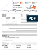 Student Exit Form