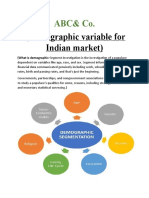 (Demographic Variable For Indian Market) : ABC& Co