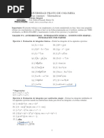 Taller Nº1 - Antiderivadas-Integración Básica - Sustitución Simple