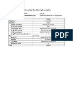 Cardiovascular and Mascular Conditioning Prescription