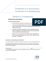 FNS40615 Certificate IV in Accounting / FNS40215 Certificate IV in Bookkeeping Module 1.2 Assignment